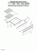 DRAWER AND RACK PARTS Diagram and Parts List for GW397LXUB1  Whirlpool Range