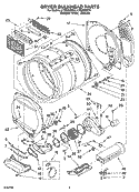 DRYER BULKHEAD PARTS Diagram and Parts List for LTE6234DQ4  Whirlpool Washer Dryer Combo