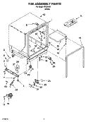 TUB ASSEMBLY PARTS Diagram and Parts List for IPC25050  Inglis Dishwasher