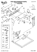 TOP AND CONSOLE PARTS Diagram and Parts List for LGQ9030PQ0  Whirlpool Dryer