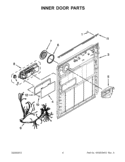 INNER DOOR PARTS Diagram and Parts List for 7WDF530PAYM4  Whirlpool Dishwasher