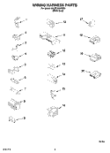 WIRING HARNESS PARTS Diagram and Parts List for 6ALSC8255MW3  Whirlpool Washer