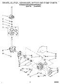 BRAKE, CLUTCH, GEARCASE, MOTOR AND PUMP Diagram and Parts List for KAWE742BAL0  KitchenAid Washer