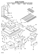 SHELF PARTS Diagram and Parts List for KTRC19KKSS03  KitchenAid Refrigerator
