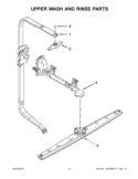 UPPER WASH AND RINSE PARTS Diagram and Parts List for WDT710PAYB4  Whirlpool Dishwasher