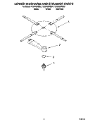 LOWER WASHARM AND STRAINER PARTS Diagram and Parts List for KUDU02FRSS1  KitchenAid Dishwasher
