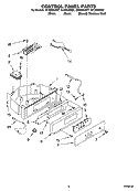 CONTROL PANEL PARTS Diagram and Parts List for GI1500XHB7  Whirlpool Ice Maker