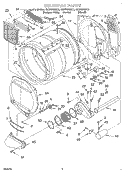 BULKHEAD Diagram and Parts List for GGW9868KL0  Whirlpool Dryer