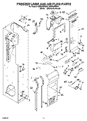 FREEZER LINER AND AIR FLOW PARTS Diagram and Parts List for KSSS42FMX01  KitchenAid Refrigerator