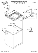 TOP AND CABINET PARTS Diagram and Parts List for LSR9434PQ0  Whirlpool Washer