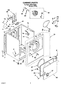 CABINET PARTS Diagram and Parts List for TEDX640PQ0  Estate Dryer