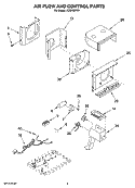 AIR FLOW AND CONTROL PARTS Diagram and Parts List for ACM122PS1  Whirlpool Air Conditioner