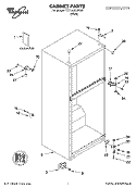 CABINET PARTS Diagram and Parts List for YET18JKXJW00  Whirlpool Refrigerator