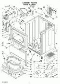CABINET PARTS Diagram and Parts List for 3RLEC8600SL1  Whirlpool Dryer