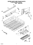 UPPER RACK AND TRACK PARTS Diagram and Parts List for GU2548XTPQ7  Whirlpool Dishwasher