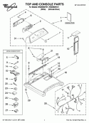 TOP AND CONSOLE PARTS Diagram and Parts List for WGD6600VW1  Whirlpool Dryer