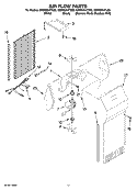 AIR FLOW PARTS Diagram and Parts List for GD5RHAXTS00  Whirlpool Refrigerator
