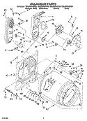 BULKHEAD PARTS Diagram and Parts List for 7MLGR7648PG0  Whirlpool Dryer