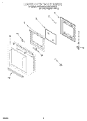 LOWER OVEN DOOR Diagram and Parts List for RBD245PDB4  Whirlpool Wall Oven