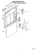 INNER DOOR Diagram and Parts List for DU915PWKT0  Whirlpool Dishwasher