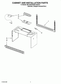 CABINET AND INSTALLATION PARTS Diagram and Parts List for MH1160XSY4  Whirlpool Microwave