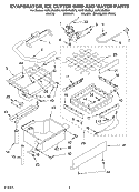 EVAPORATOR ICE CUTTER GRID AND WATER PARTS Diagram and Parts List for KUIS185JWH3  KitchenAid Ice Maker