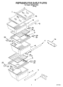 REFRIGERATOR SHELF Diagram and Parts List for SS25AFXKQ00  Whirlpool Refrigerator