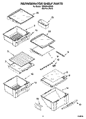 REFRIGERATOR SHELF PARTS Diagram and Parts List for 7GS2SHAXMS00  Whirlpool Refrigerator