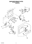 DISPENSER FRONT PARTS Diagram and Parts List for KSRG25FKST19  KitchenAid Refrigerator