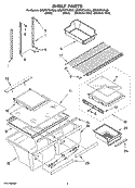 SHELF PARTS Diagram and Parts List for GR2FHTXVS00  Whirlpool Refrigerator