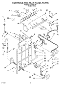 CONTROLS AND REAR PANEL PARTS Diagram and Parts List for LSQ8510LQ0  Whirlpool Washer