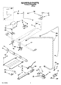 MANIFOLD PARTS Diagram and Parts List for FGP305KW6  Roper Range