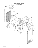 AIR FLOW Diagram and Parts List for 3XRA711  Whirlpool Refrigerator