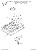 COOKTOP, BURNER AND GRATE Diagram and Parts List for SCS3004GV2  Whirlpool Cooktop
