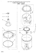 AGITATOR, BASKET AND TUB Diagram and Parts List for RAB4232EW1  Roper Washer