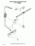 UPPER WASH AND RINSE PARTS Diagram and Parts List for KUDE50CXSS4  KitchenAid Dishwasher