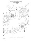 DRUM AND MOTOR PARTS Diagram and Parts List for YWED7500VW0  Whirlpool Dryer