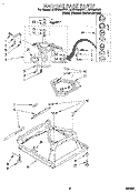 MACHINE BASE Diagram and Parts List for 8LSP6244BG1  Whirlpool Washer