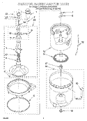 AGITATOR, BASKET AND TUB Diagram and Parts List for LSR7233HZ0  Whirlpool Washer