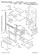 OVEN, LITERATURE Diagram and Parts List for KEMC378HBT1  KitchenAid Microwave Oven Combo
