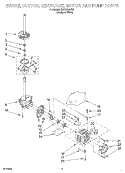 BRAKE, CLUTCH, GEARCASE, MOTOR AND PUMP Diagram and Parts List for 95LEGB5  Whirlpool Washer