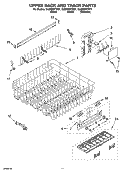 UPPER RACK AND TRACK PARTS Diagram and Parts List for GU3600XTRB1  Whirlpool Dishwasher