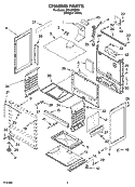 CHASSIS PARTS Diagram and Parts List for SF315PEPQ3  Whirlpool Range