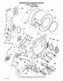 DRYER BULKHEAD PARTS Diagram and Parts List for YLTE5243DQA  Whirlpool Washer Dryer Combo