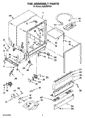 TUB ASSEMBLY PARTS Diagram and Parts List for DU895SWPU0  Whirlpool Dishwasher