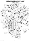CONTROLS AND REAR PANEL PARTS Diagram and Parts List for TAWS700RQ2  Estate Washer