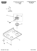 COOKTOP PARTS Diagram and Parts List for REE22303  Roper Range