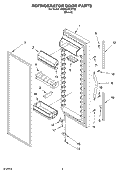 REFRIGERATOR DOOR Diagram and Parts List for 4KSRS22CHT02  KitchenAid Refrigerator