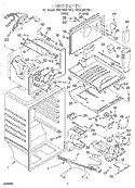 LINER Diagram and Parts List for 3VET23DKFW01  Whirlpool Refrigerator