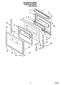 DOOR PARTS, MISCELLANEOUS PARTS Diagram and Parts List for GS445LEMS2  Whirlpool Range